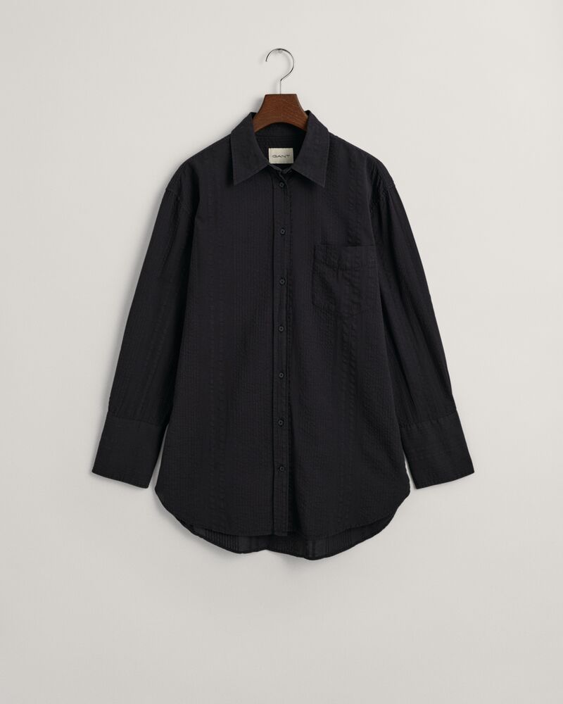 Relaxed Fit Seersucker Striped Shirt