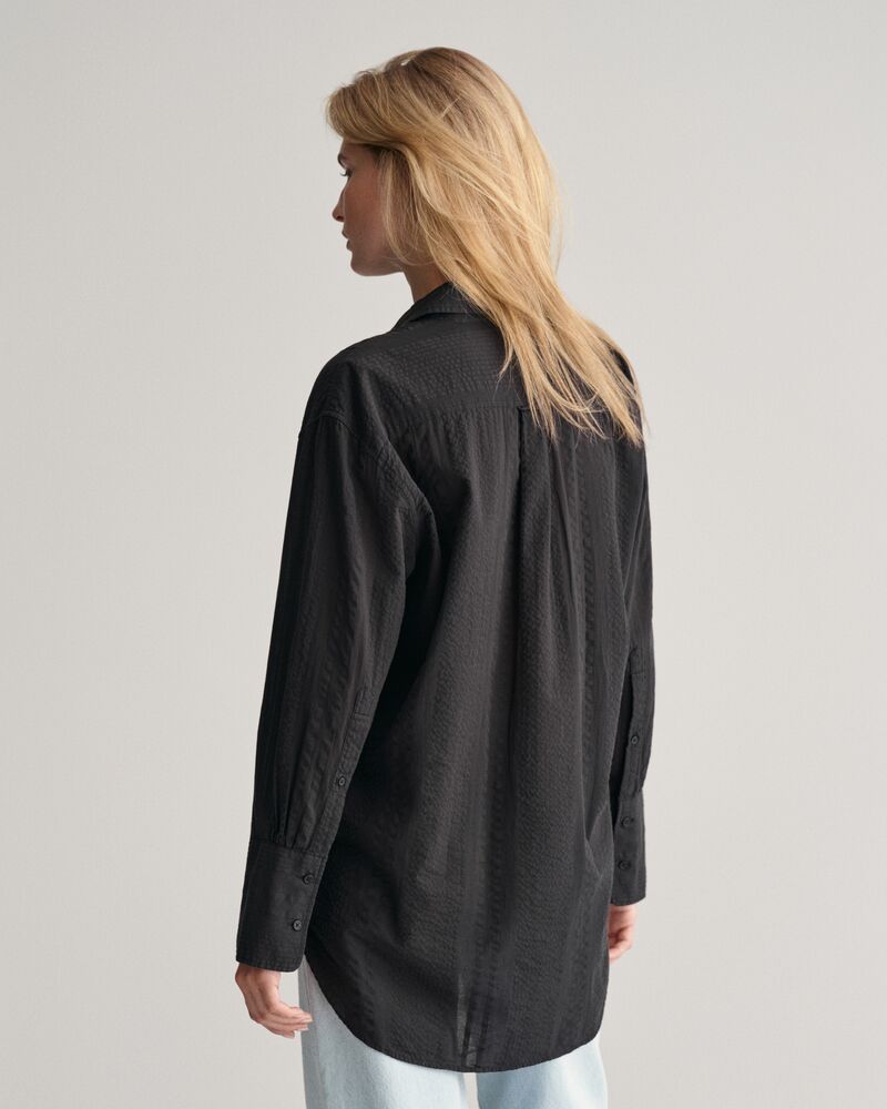 Relaxed Fit Seersucker Striped Shirt