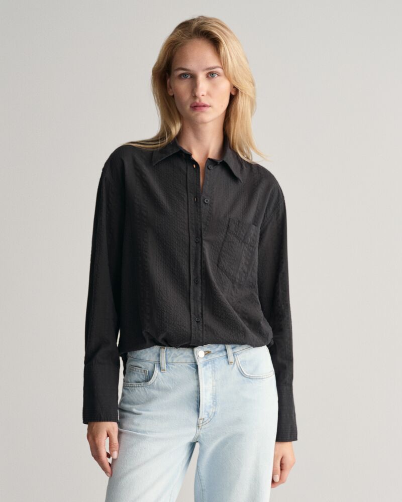 Relaxed Fit Seersucker Striped Shirt