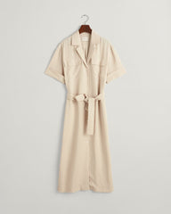Pocket Short Sleeve Shirt Dress Soft Oat / 32