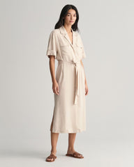 Pocket Short Sleeve Shirt Dress Soft Oat / 32