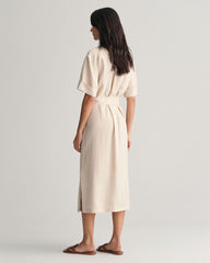 Pocket Short Sleeve Shirt Dress Soft Oat / 32