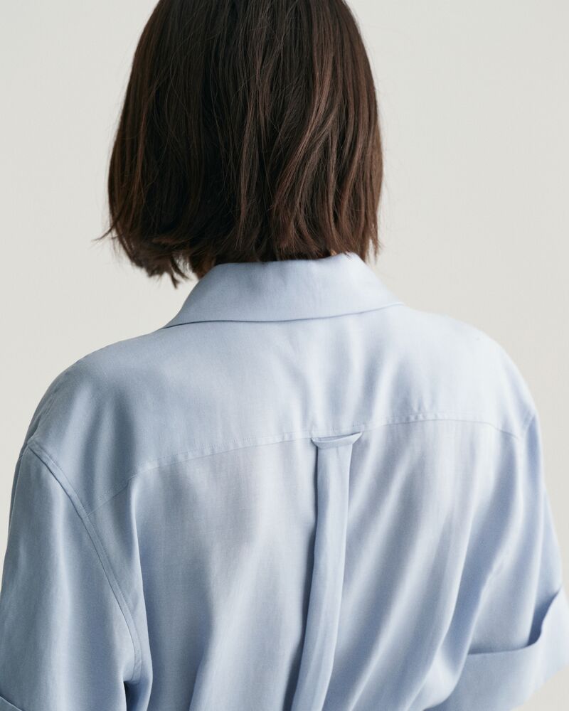 Pocket Short Sleeve Shirt Dress Dove Blue / 32