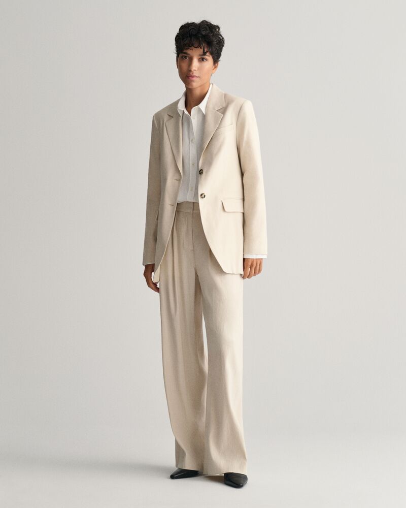 Regular Fit Stretch Linen Blazer Soft Oat / 34