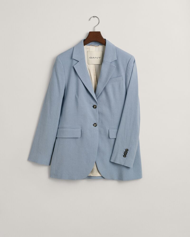 Regular Fit Stretch Linen Blazer Dove Blue / 34