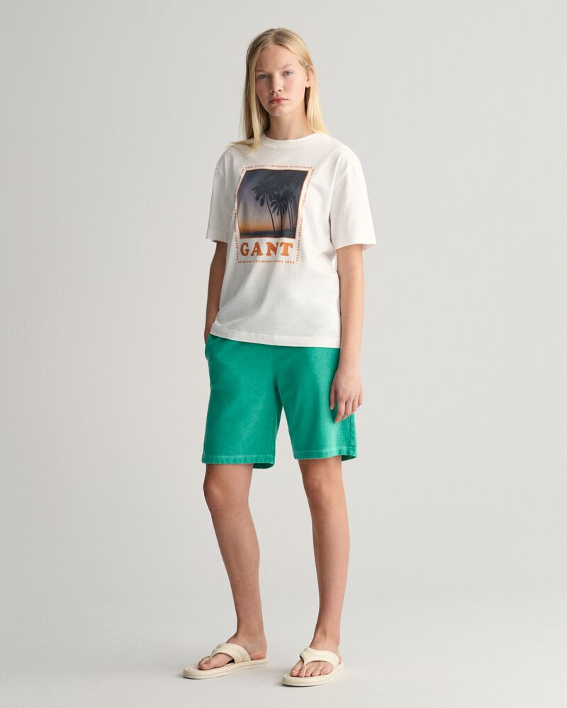 Teens Sunfaded Sweat Shorts Deep Pool / 134/140