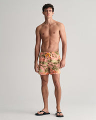 Hawaii Print Swim Shorts Peachy Pink / S