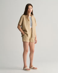 Teens Linen Short Sleeve Shirt '134/140 / DRY SAND