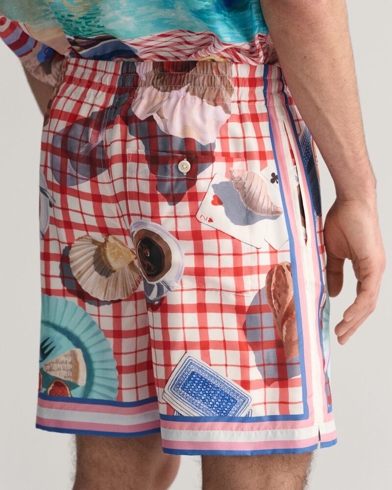 Printed Silk Shorts