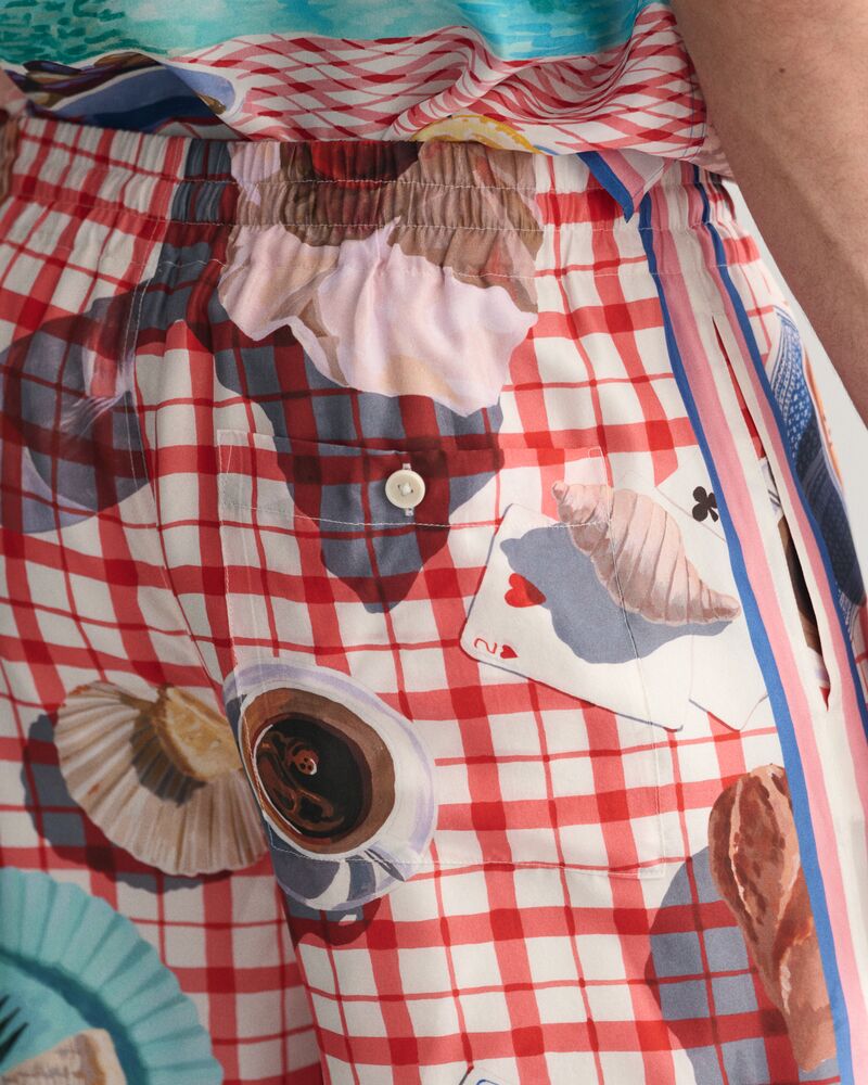 Printed Silk Shorts