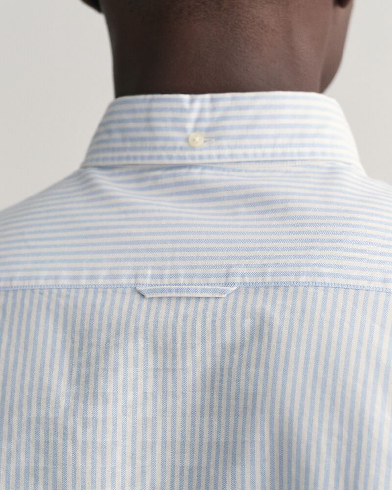 Slim Fit Banker Stripe  CLASSIC SHORT SLEEVE  Oxford Shirt