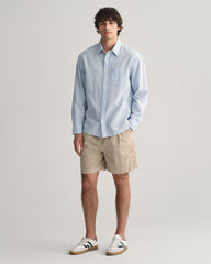 Relaxed Fit Pinstriped Seersucker Shirt Fresh Blue / XS
