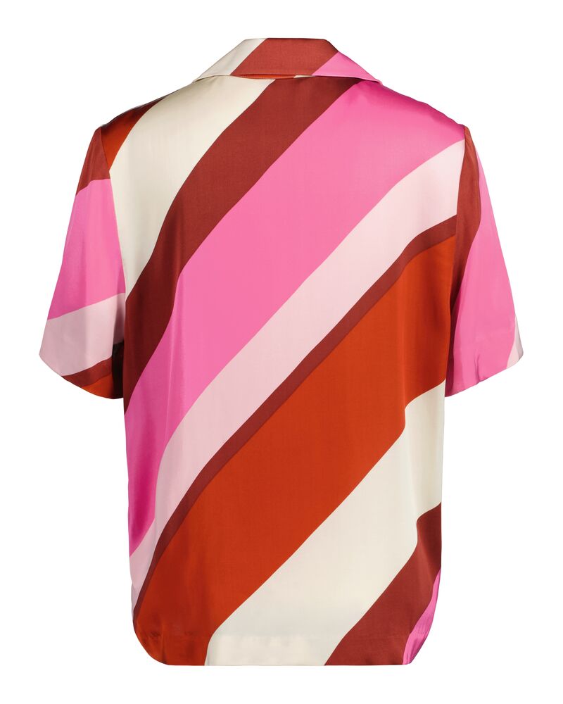 GANT Striped Camp Collar Ss Shirt Perky Pink / 32