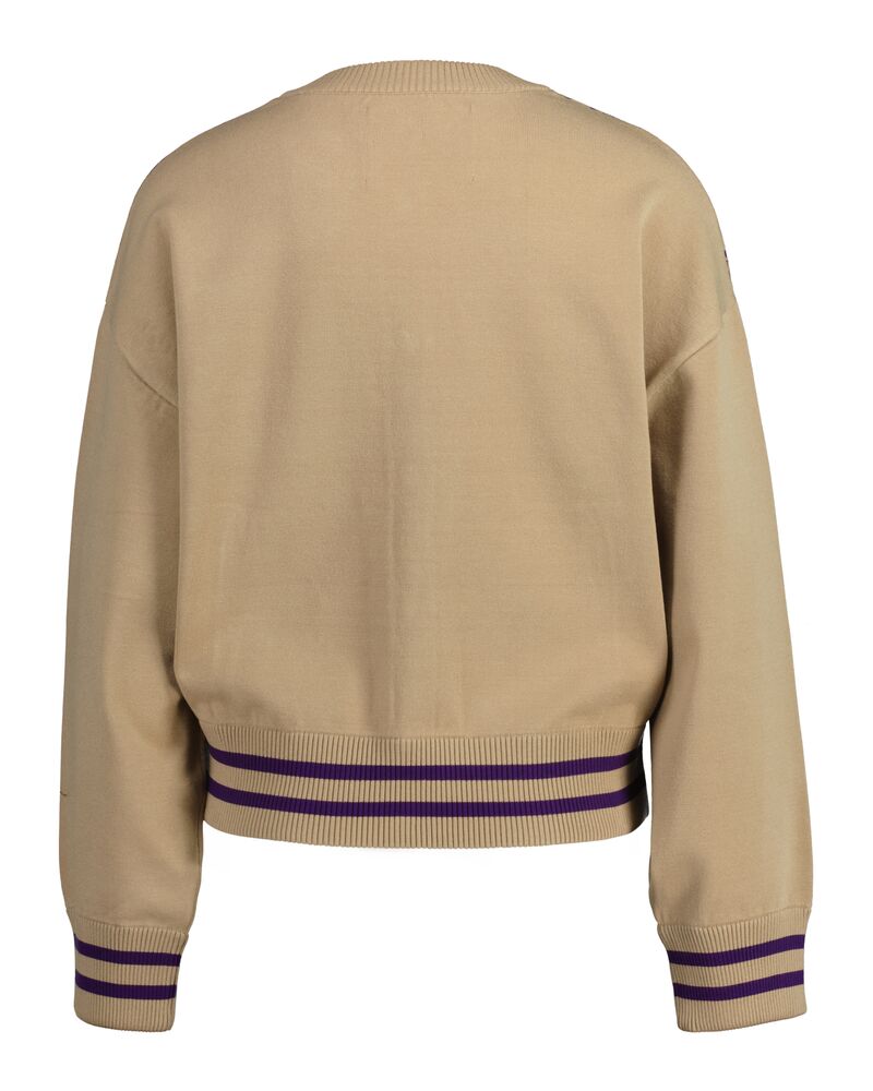 Gant Varsity Jacquard Knit Bomber Dark Khaki / M