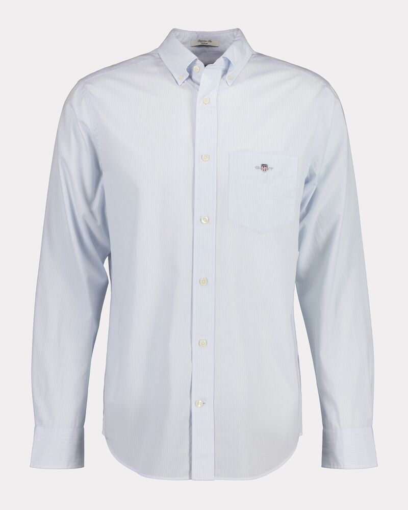 REGULAR Fit  CLASSIC SHORT SLEEVE  Banker Stripe Poplin Shirt LIGHT BLUE / S