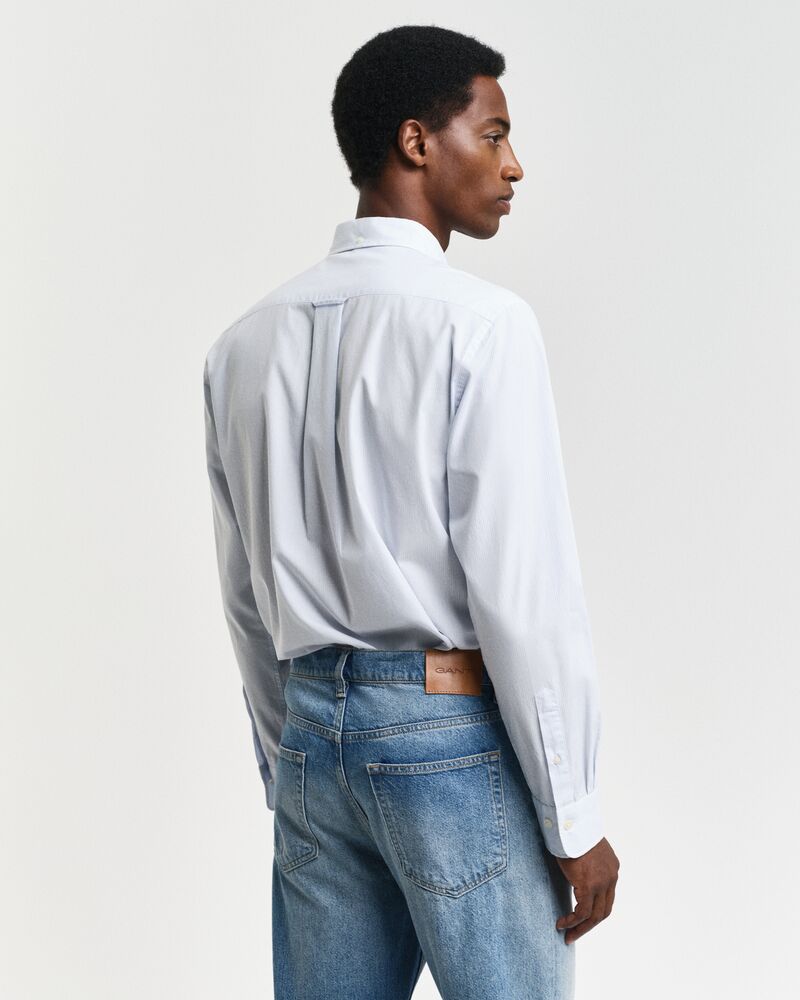 REGULAR Fit  CLASSIC SHORT SLEEVE  Banker Stripe Poplin Shirt LIGHT BLUE / S