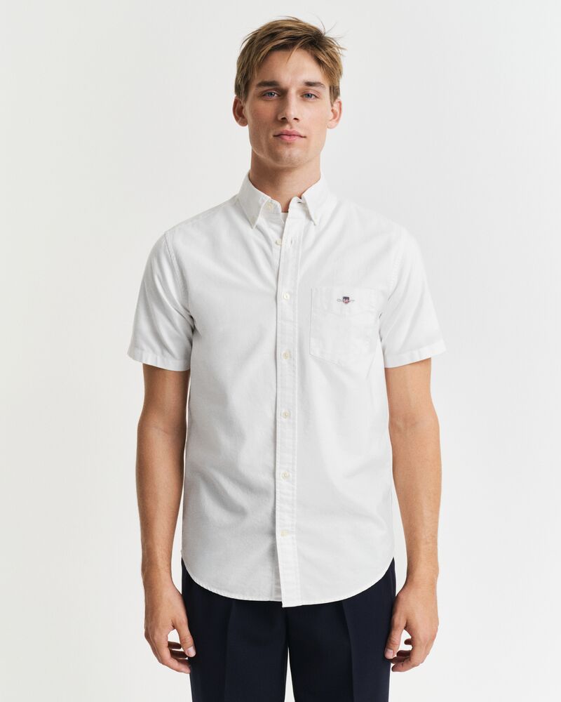 REGULAR Fit  Classic  Oxford Short Sleeve Shirt WHITE / S