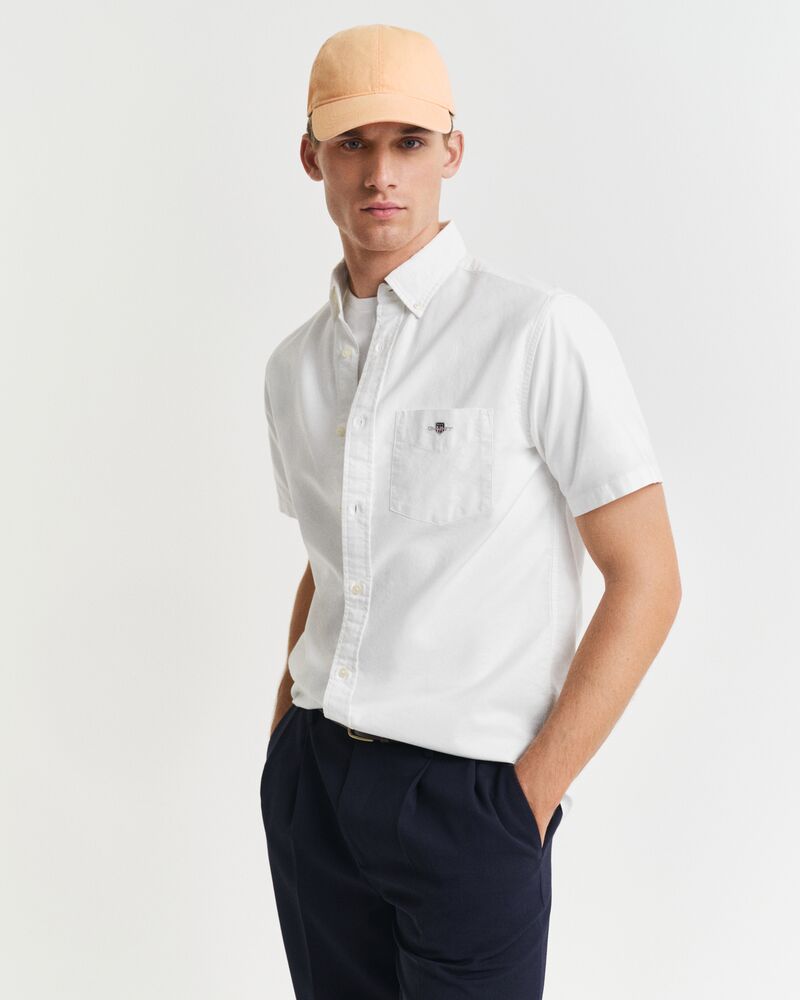 REGULAR Fit  Classic  Oxford Short Sleeve Shirt WHITE / S