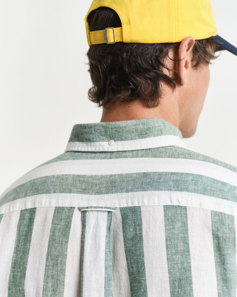Gant Regular Fit Bold Striped Cotton Linen Shirt