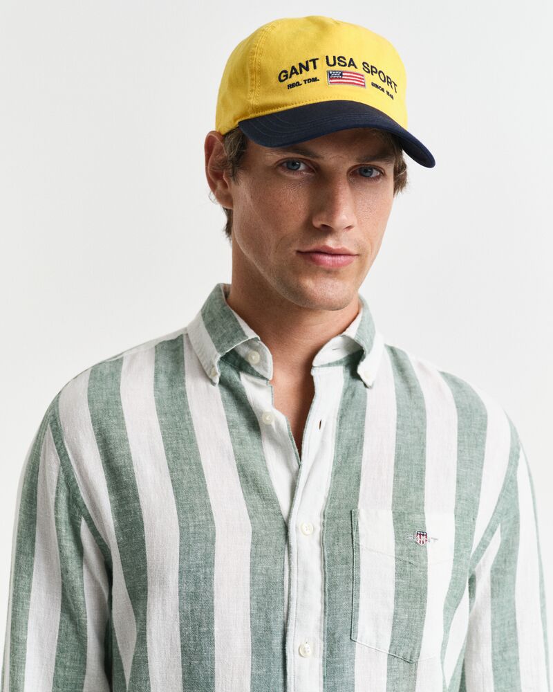 Gant Regular Fit Bold Striped Cotton Linen Shirt