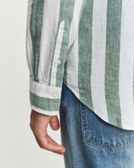 Gant Regular Fit Bold Striped Cotton Linen Shirt