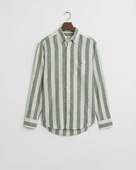 Gant Regular Fit Bold Striped Cotton Linen Shirt
