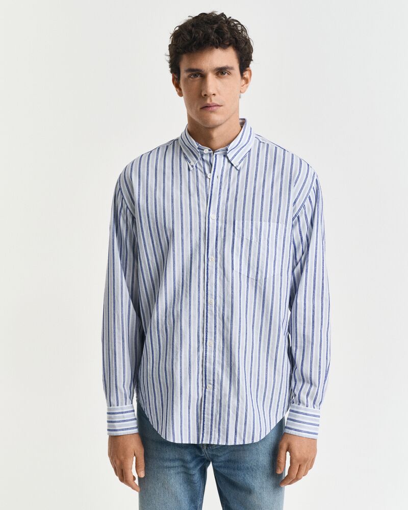 RELAXED Fit Textured Stripe Shirt EGGSHELL / XS