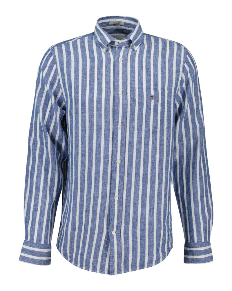 REGULAR Fit Striped Cotton Linen Shirt