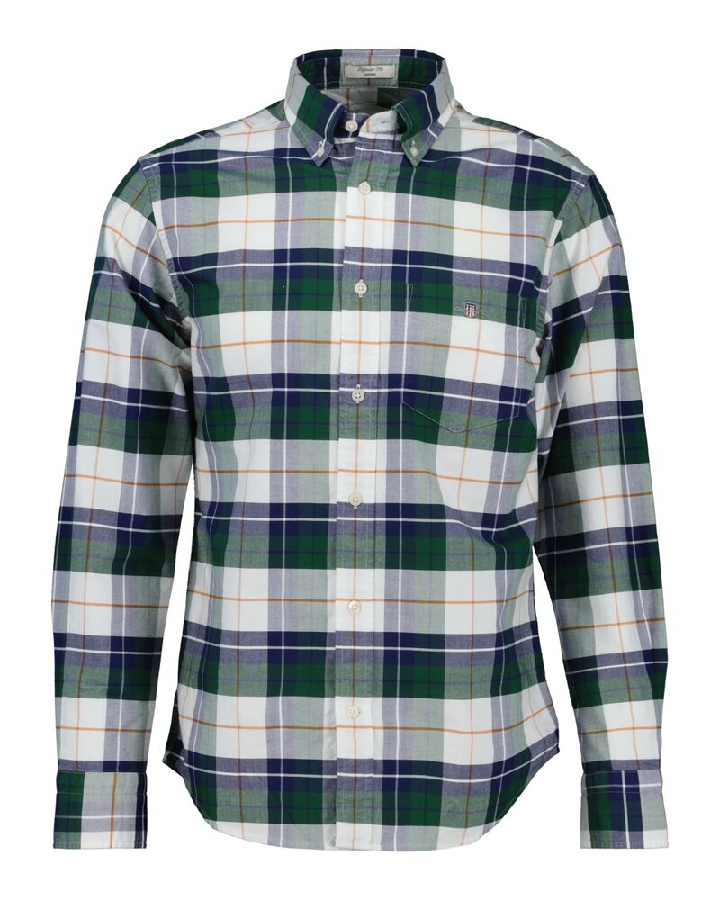 REGULAR Fit Checked  Classic Short Sleeve  Oxford Shirt FOREST GREEN / S