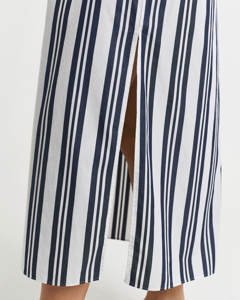 OVERSIZED STRIPED CAFTAN DRESS CLASSIC BLUE / 34