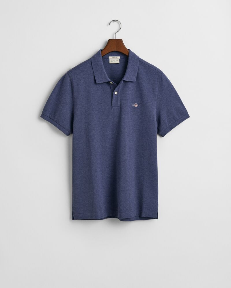 REGULARular Fit Shield Piqué Polo Shirt DK JEANSBLUE MELANGE / S