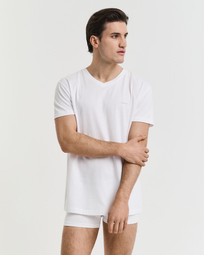V-NECK T-SHIRT 2-PACK WHITE / S
