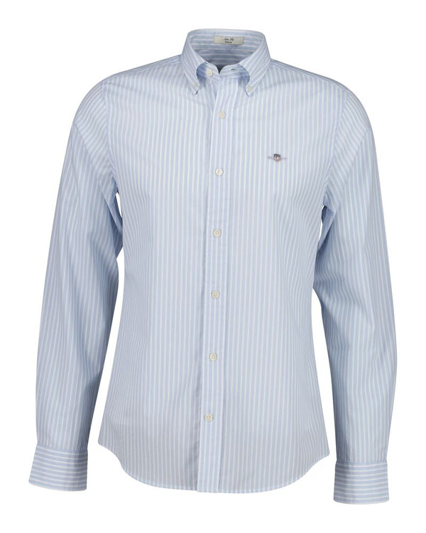 Slim Fit  CLASSIC SHORT SLEEVE  Striped Poplin Shirt