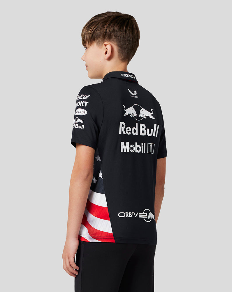 Oracle Red Bull Racing Junior Official Teamline America Race Team Polo - Night Sky - Red Bull Racing Kids America Polo