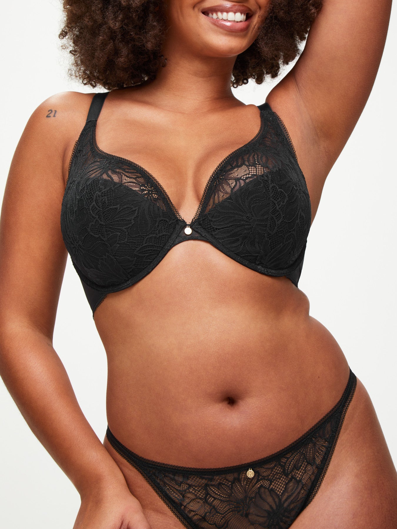 Ann Summers Alice Padded Plunge Bra Black