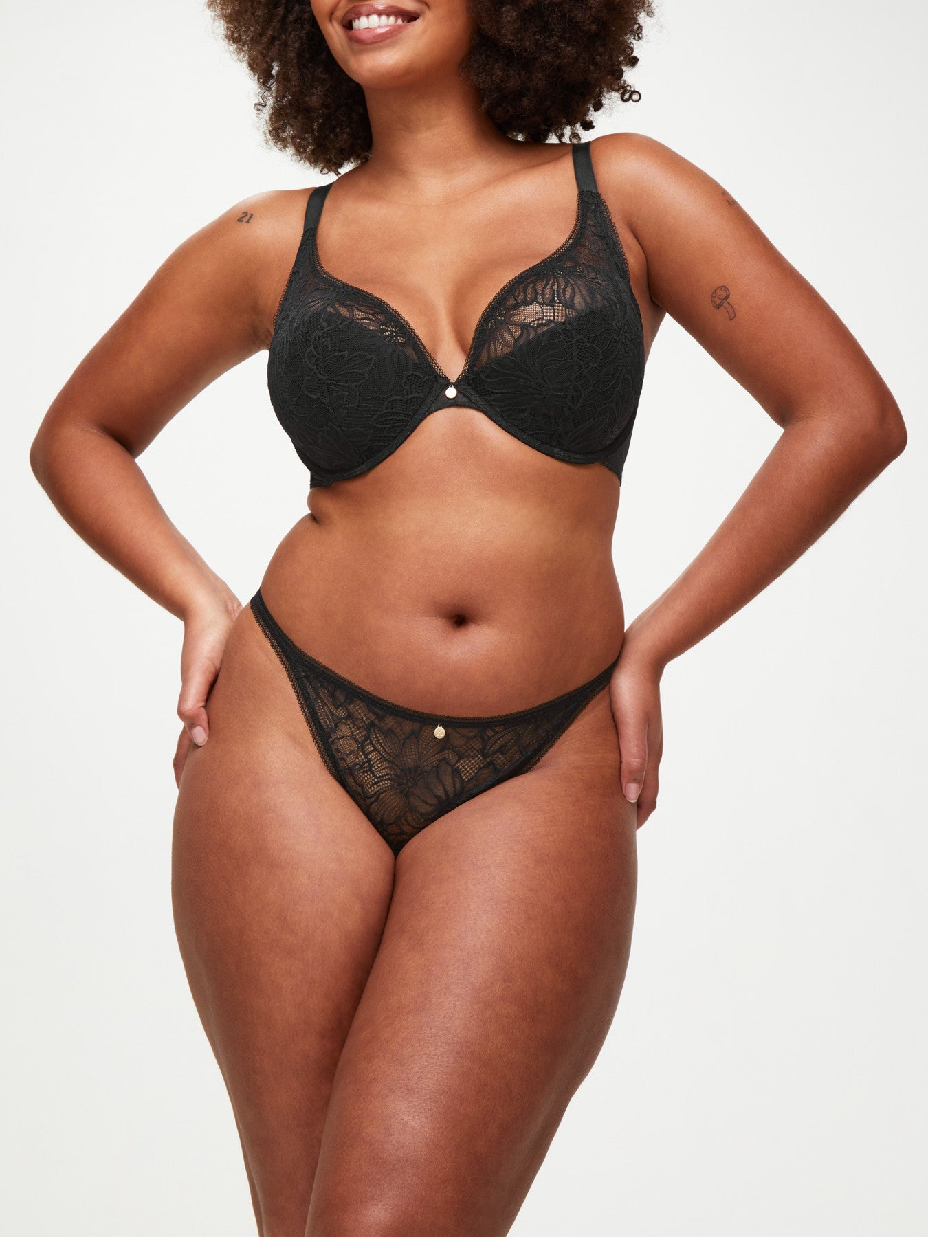 Ann Summers Alice Padded Plunge Bra Black