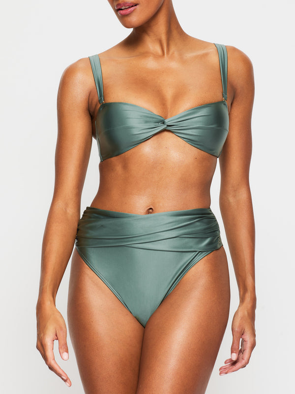 Knickerbox Knickerbox Swim Solid Collections Bikini Top Khaki