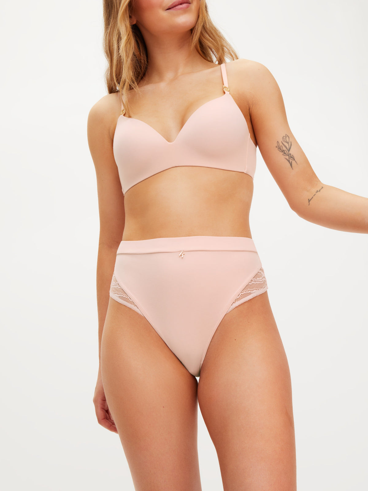Ann Summers Charlotte High-Waisted Thong Light Pink