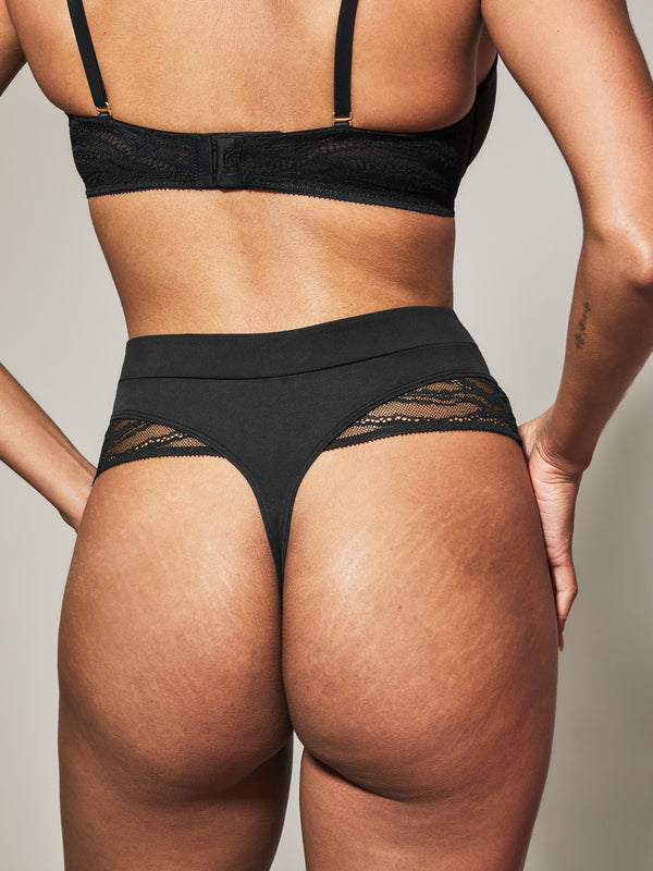 Knickerbox Charlotte High-Waisted Thong Black