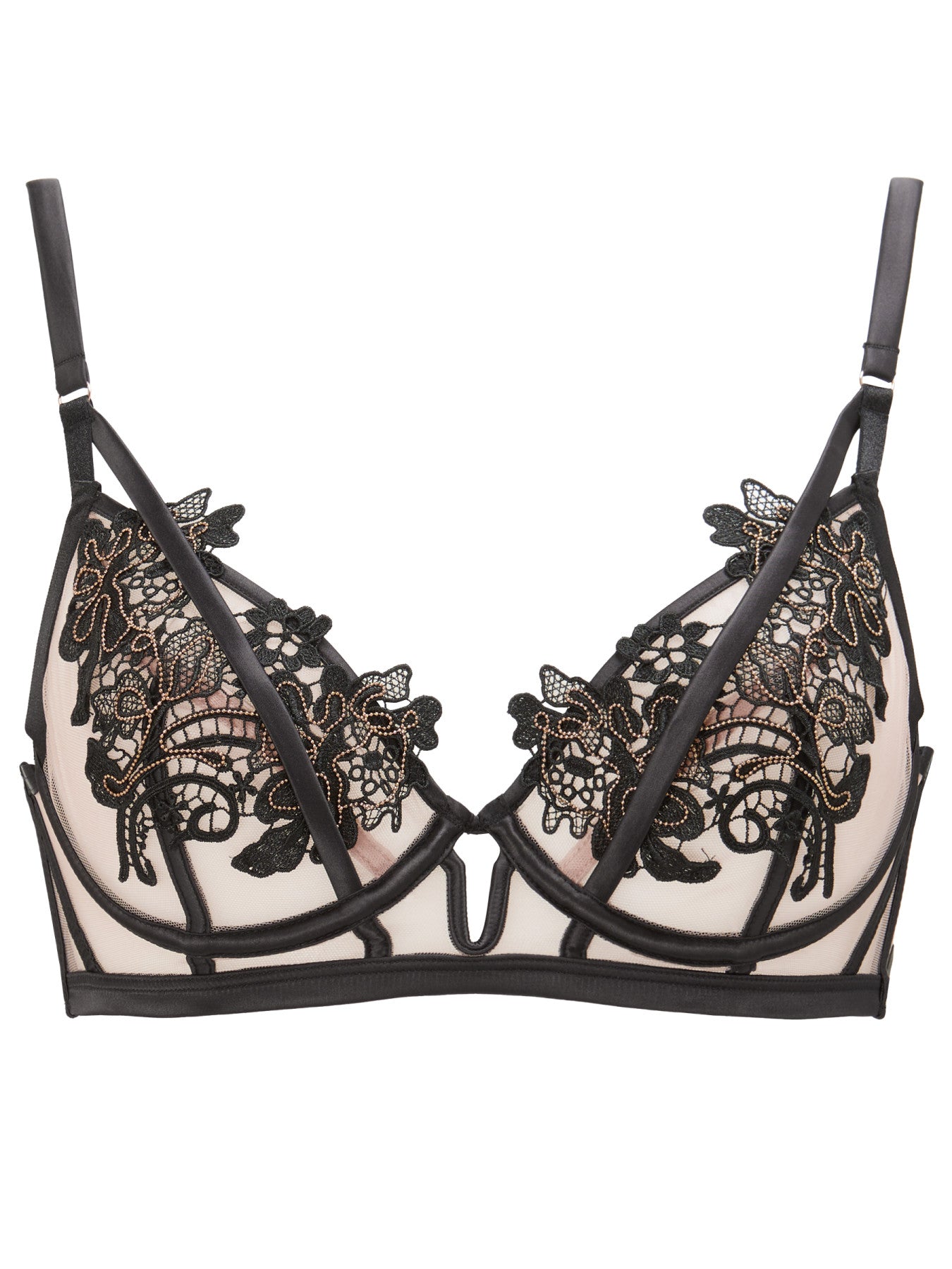 Ann Summers Enticement بلا حشوة بلون أسود بقصّة منخفضة