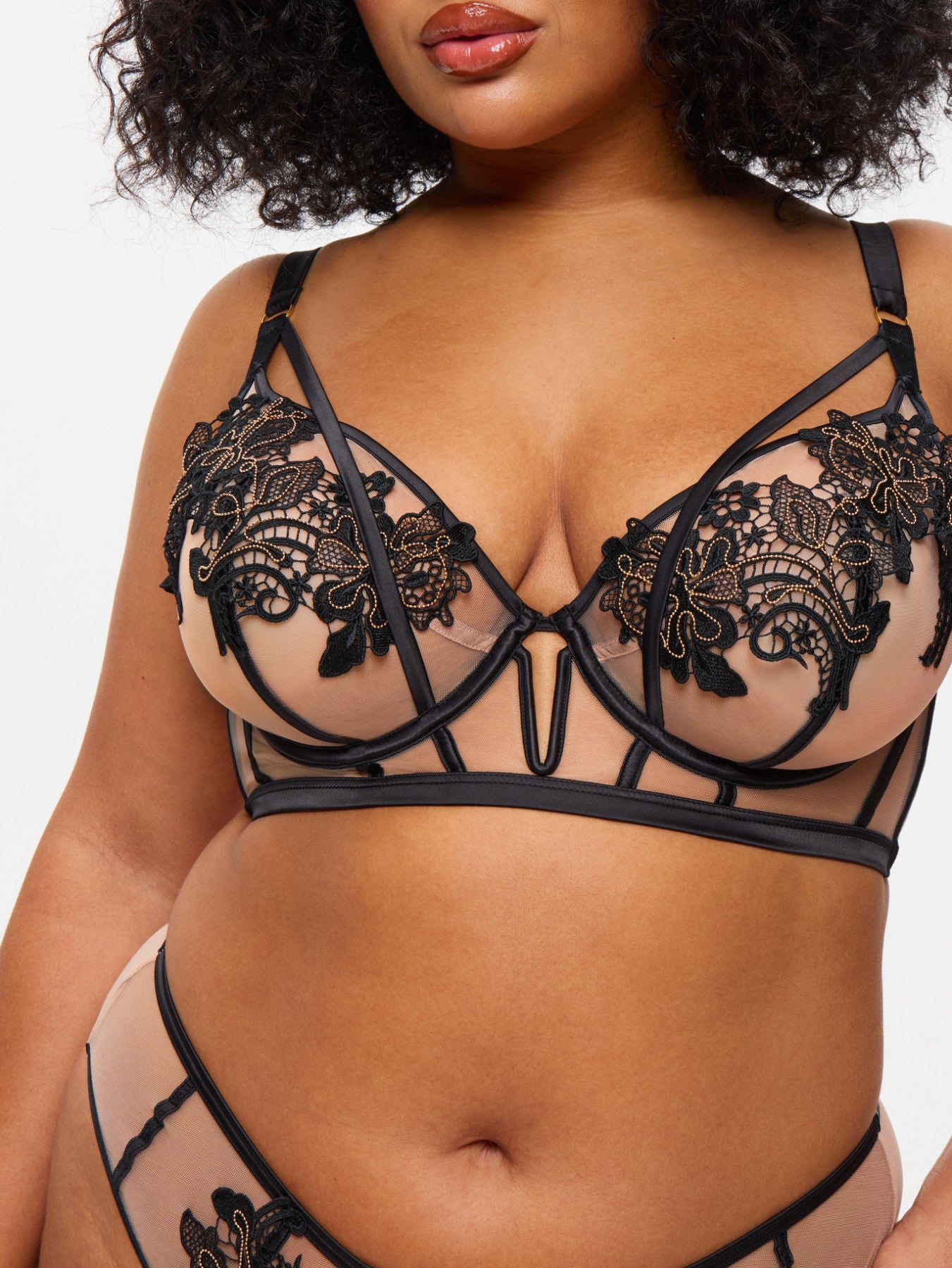 Ann Summers Enticement بلا حشوة بلون أسود بقصّة منخفضة