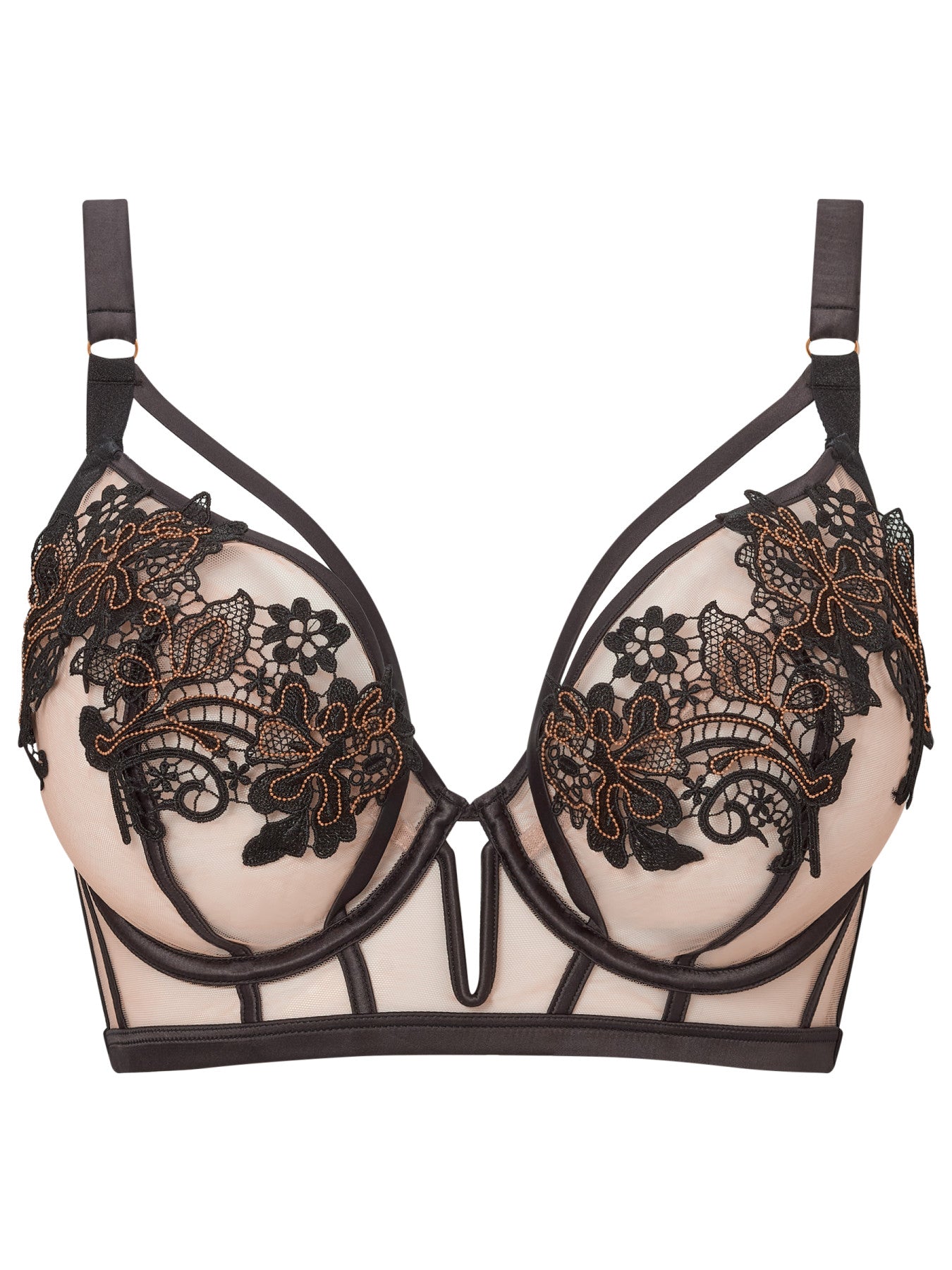 Ann Summers Enticement بلا حشوة بلون أسود بقصّة منخفضة