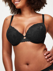 Ann Summers Harper Padded Plunge Bra Black