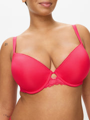 Ann Summers Harper Smooth Padded Plunge Bra Hot Pink