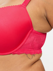 Ann Summers Harper Smooth Padded Plunge Bra Hot Pink