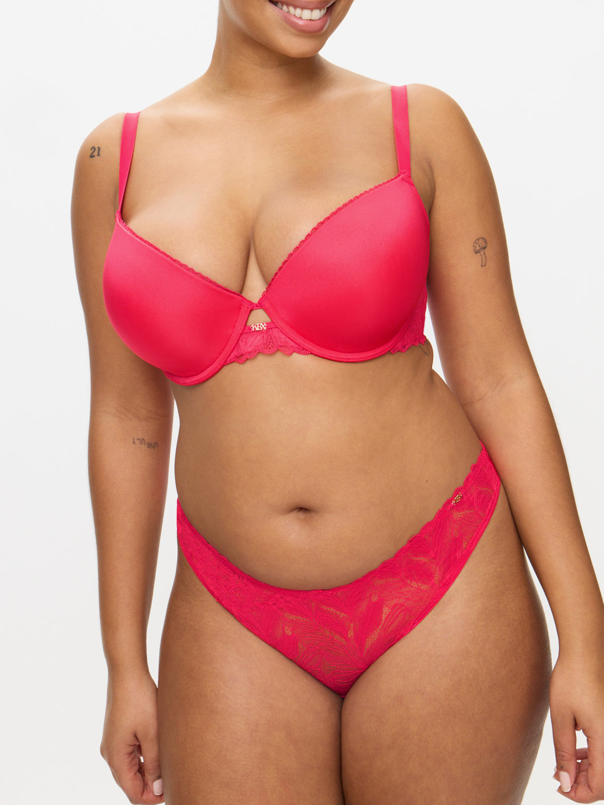 Ann Summers Harper Smooth Padded Plunge Bra Hot Pink