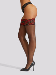 Ann Summers Lace Top Contrast Hold Ups