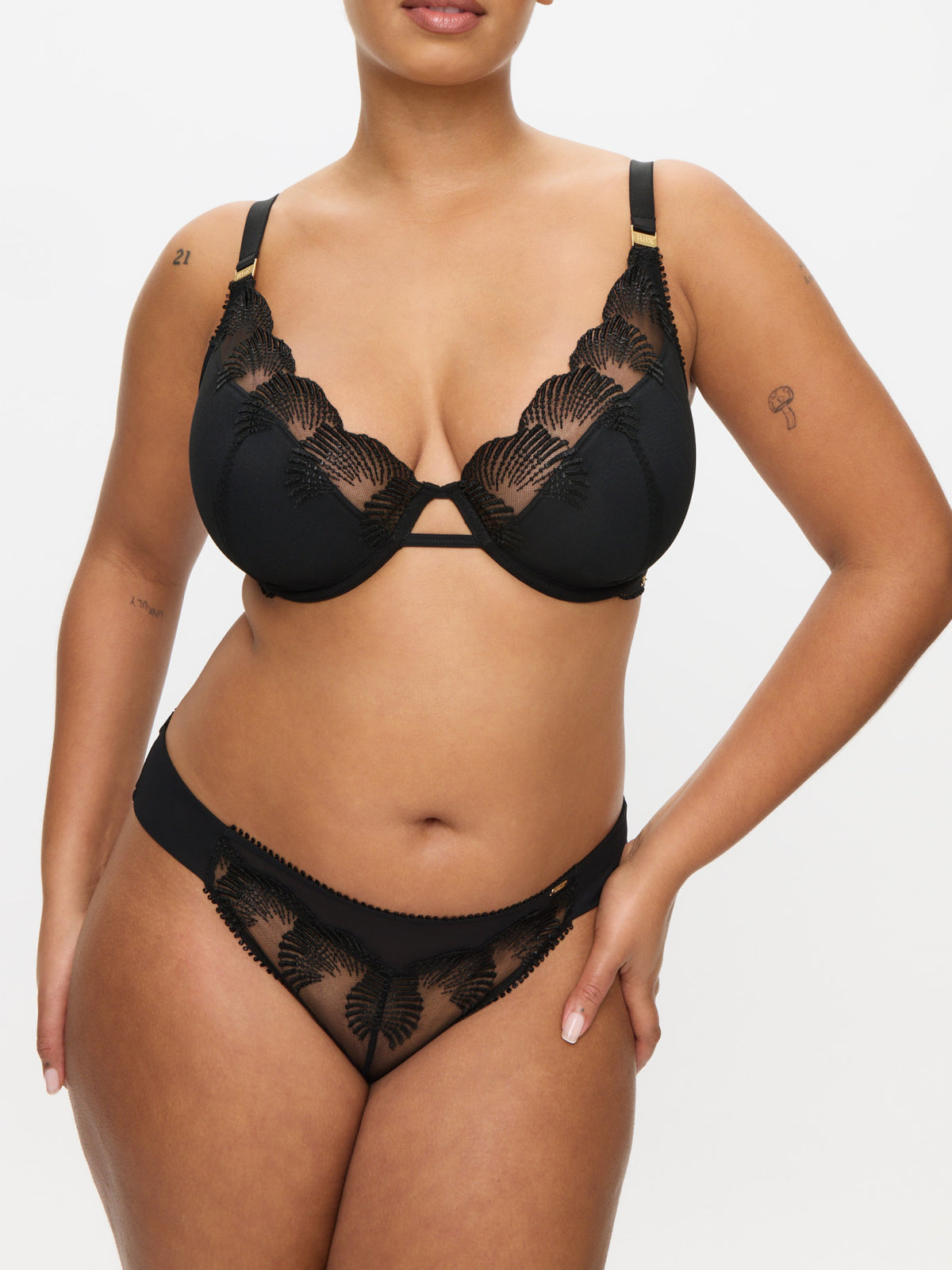 Ann Summers Lana Padded Plunge Bra Black