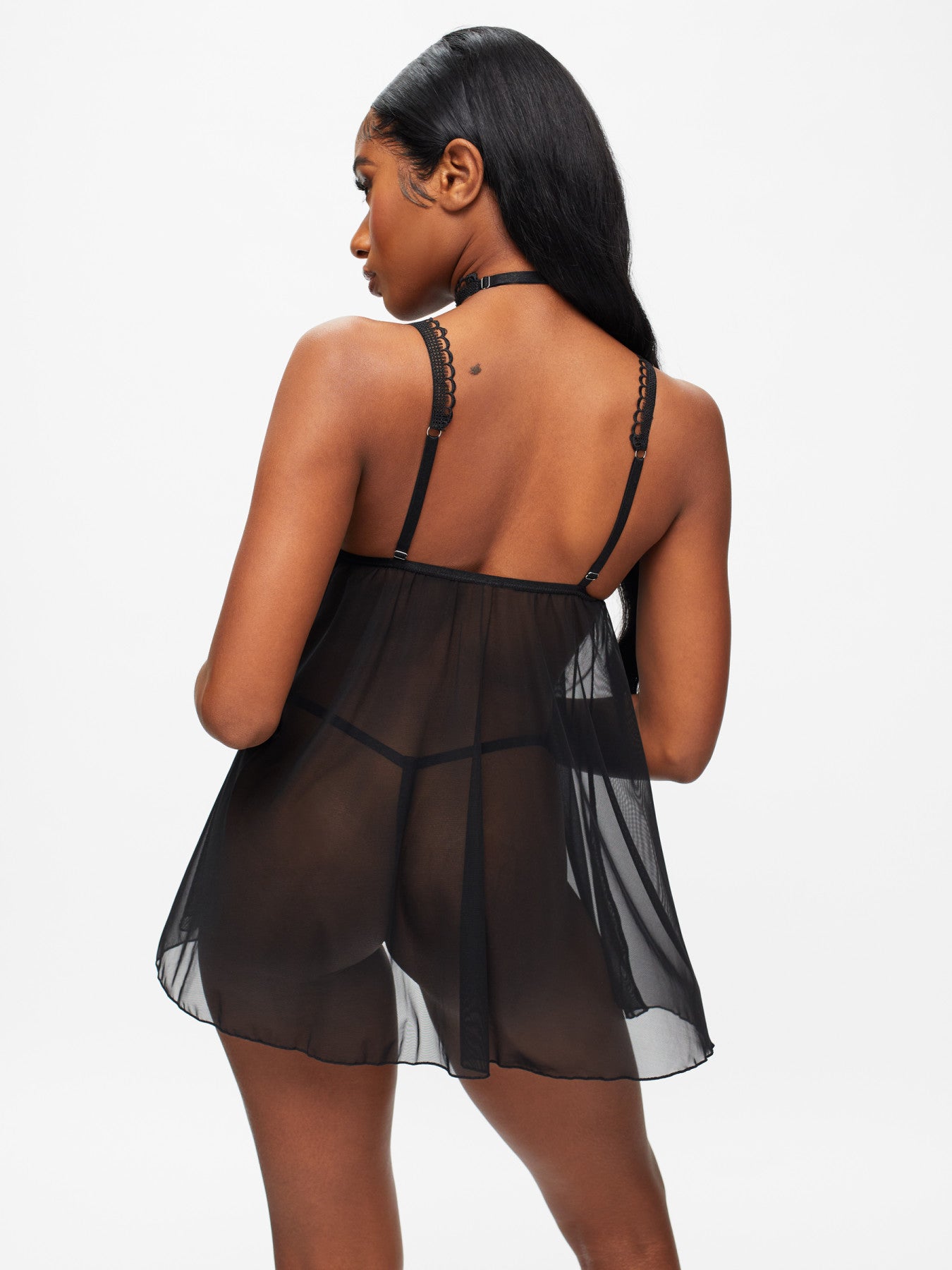 Ann Summers Loveable Touch Lace Crotchless Babydoll Lingerie 2 Piece Set