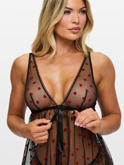 Ann Summers Queen of Hearts Crotchless Babydoll Set